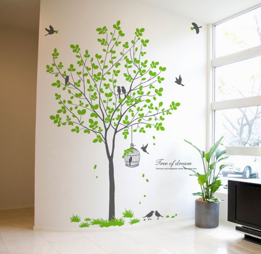 72 Tall Large Tree Wall Decals Removable Birds Cage Vinyl Home Decor Stickers