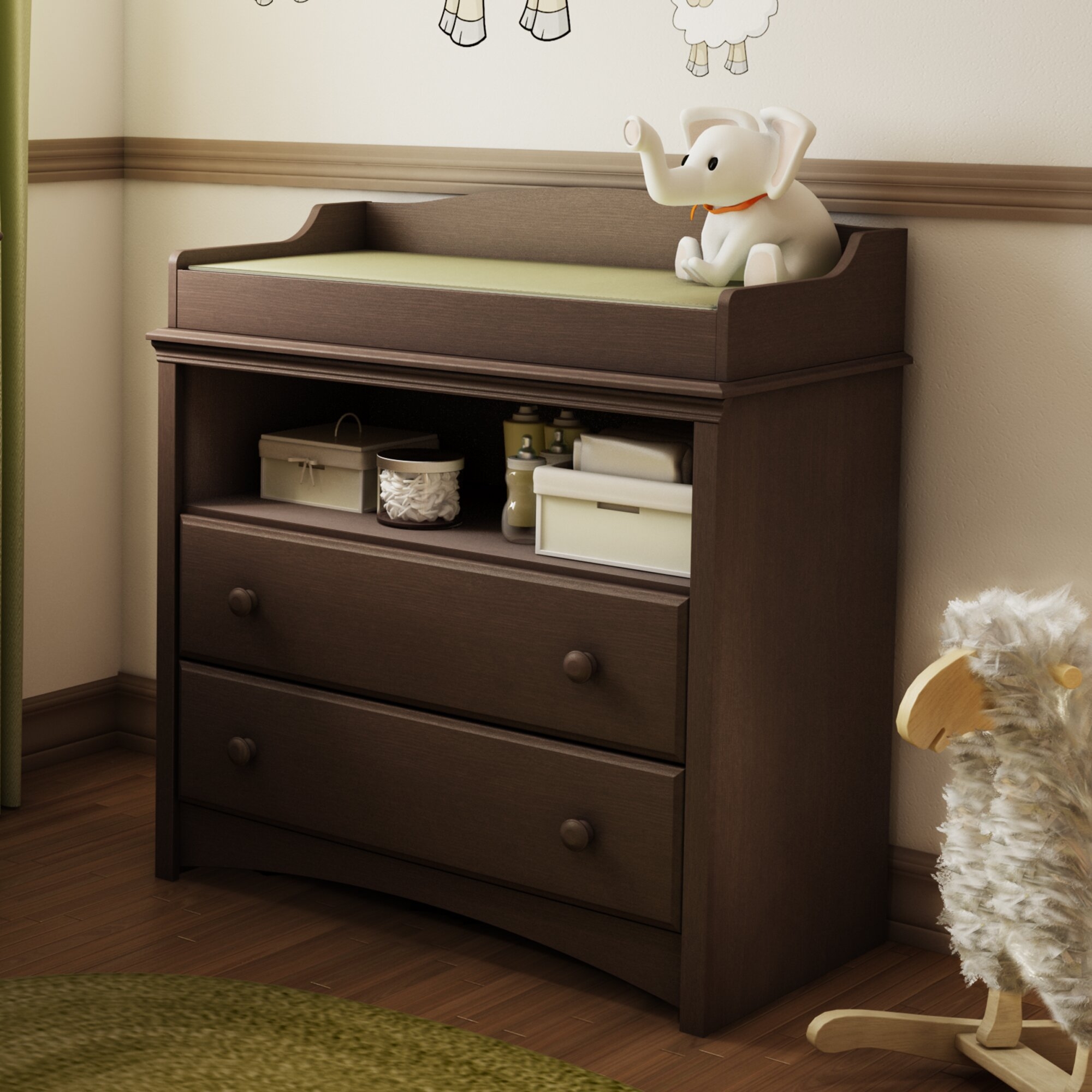 light brown changing table