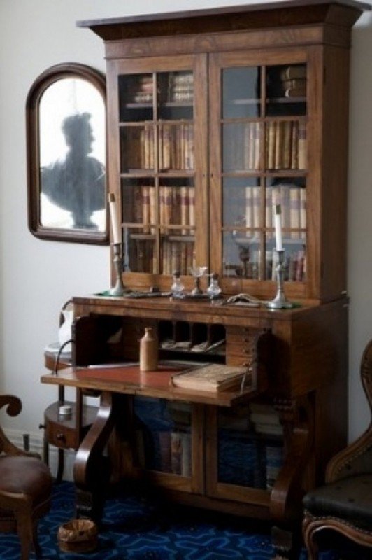 Antique secretary desk with hutch