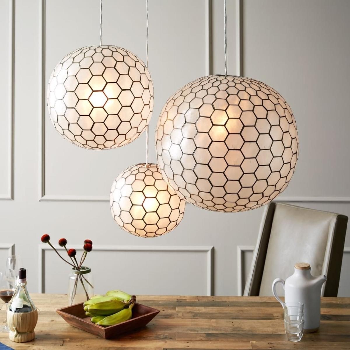 large round hanging light fixture