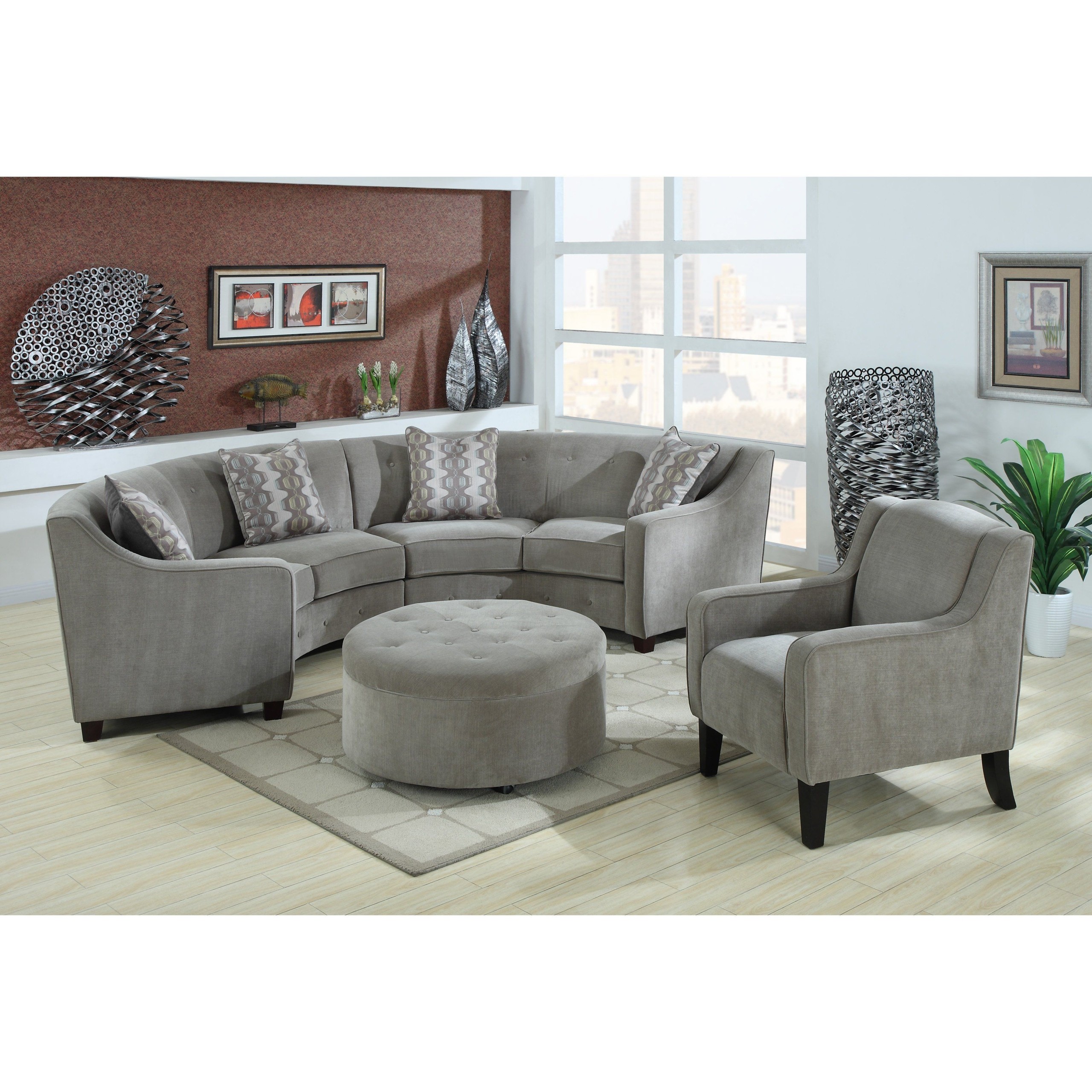 small curved sectional sofa with recliner