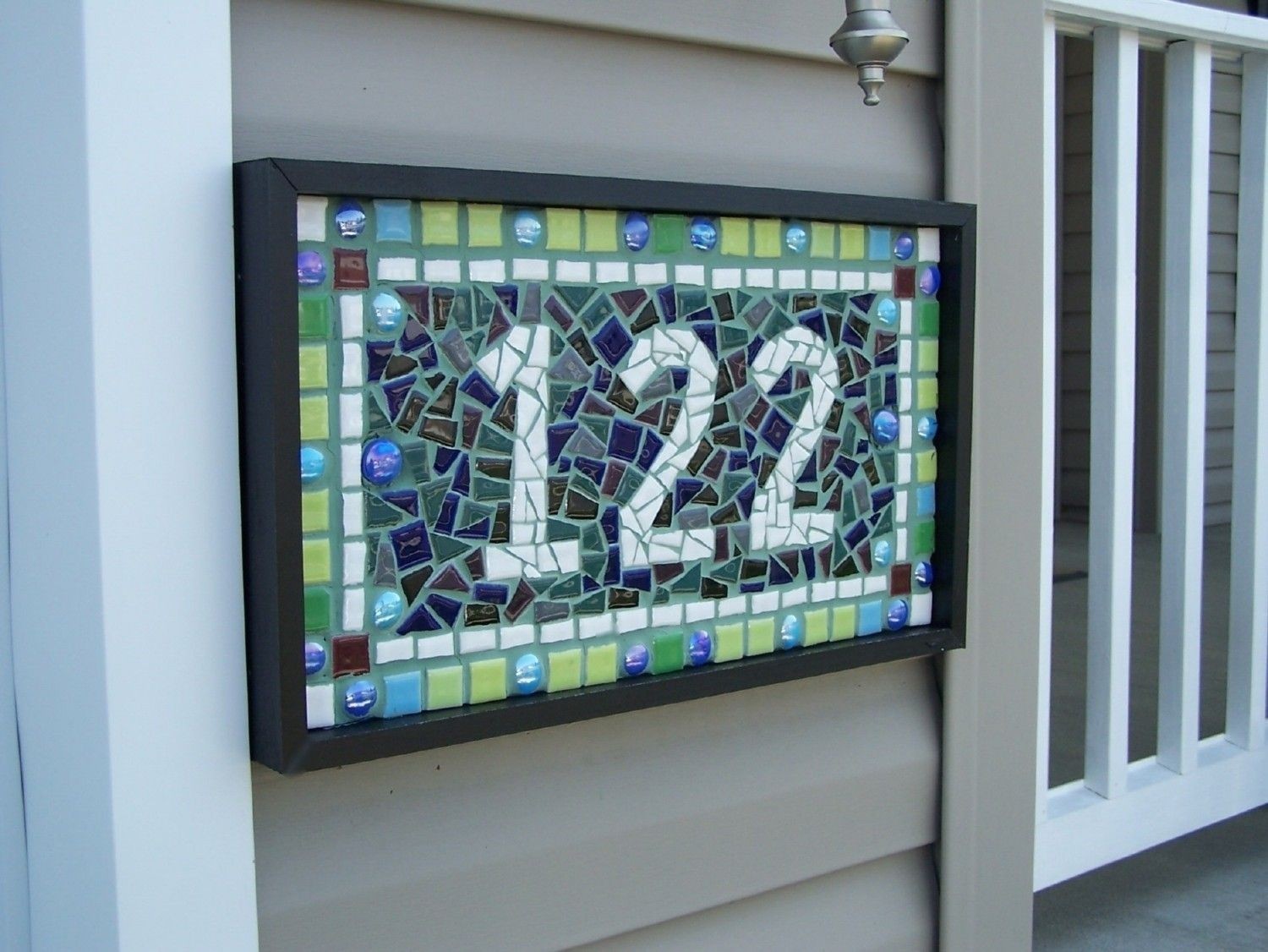 Custom 3 digit mosaic house numbers
