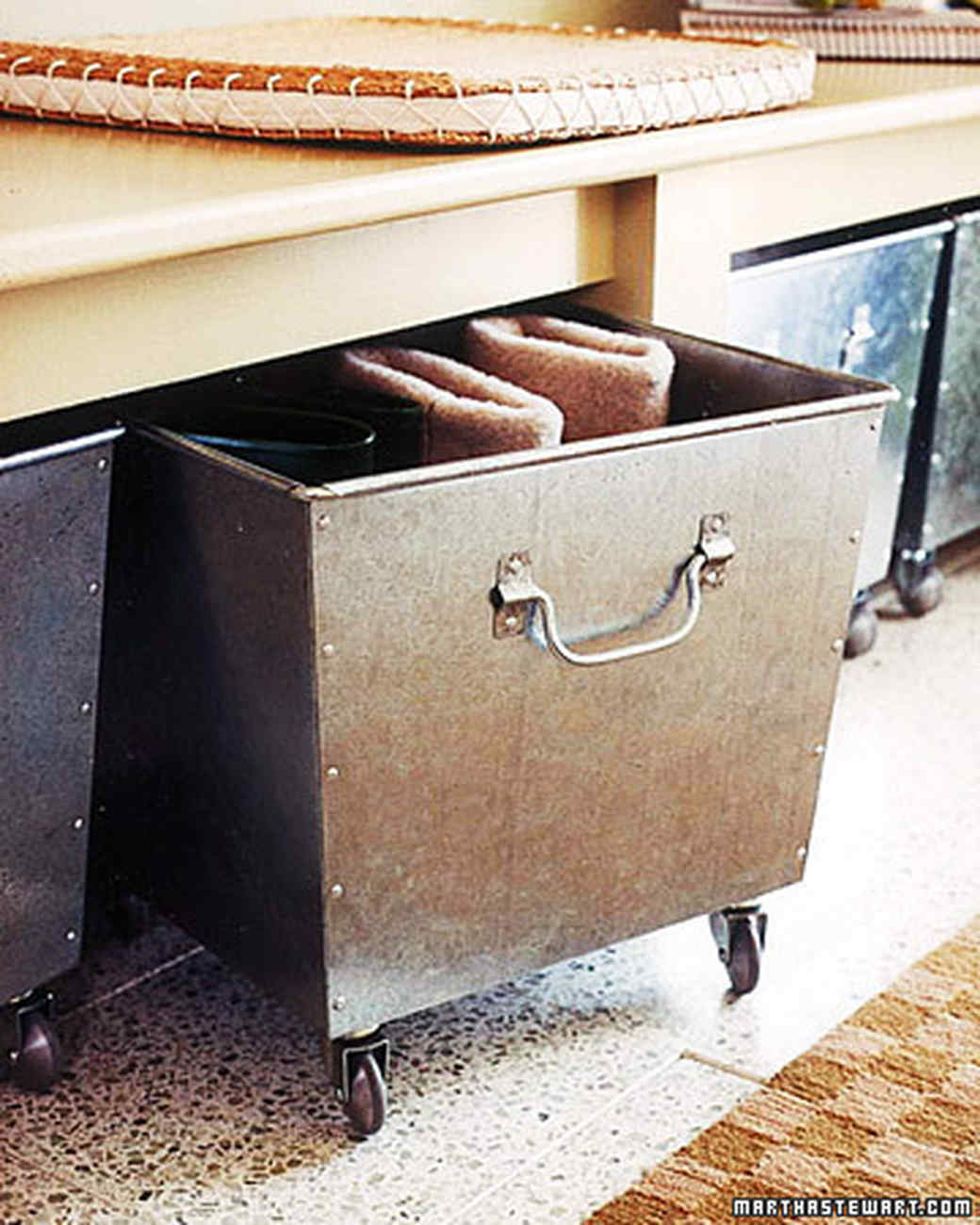 Decorative metal storage bins