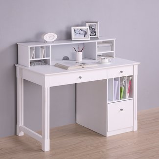 Kids White Desk With Hutch - Foter