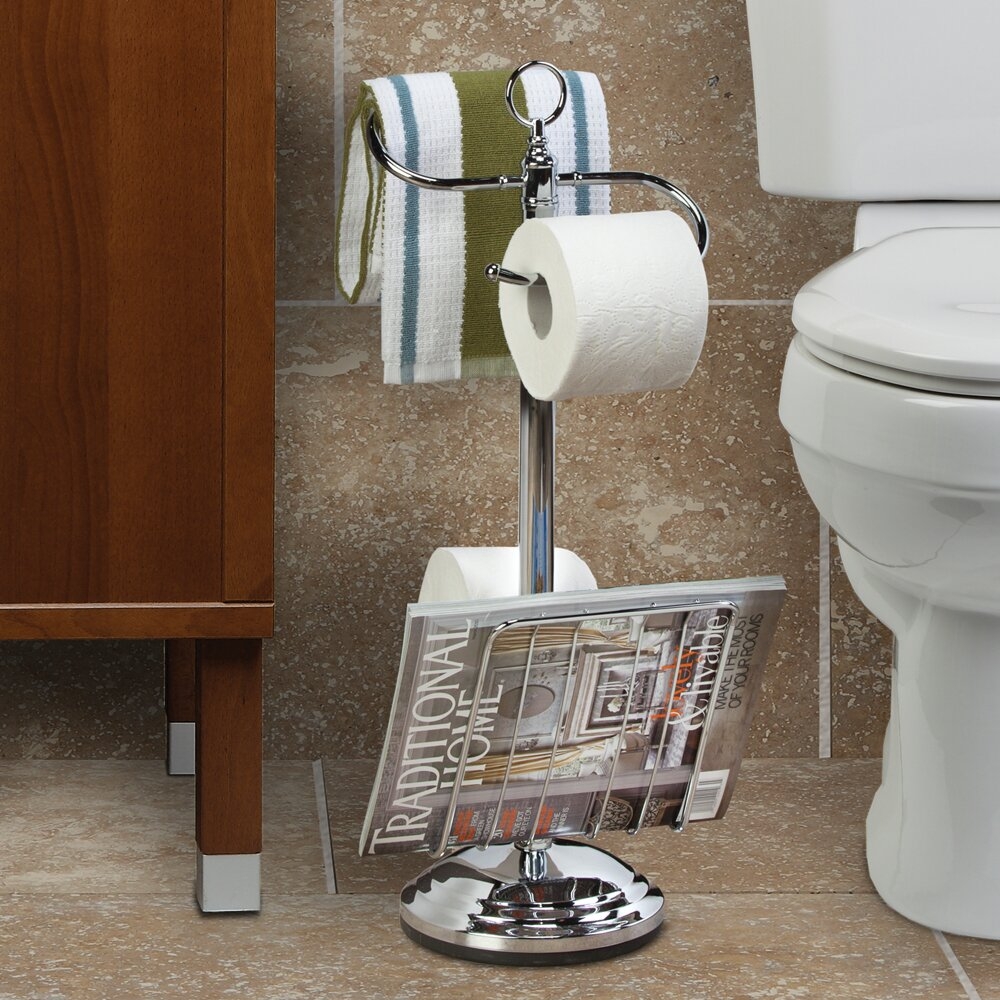 Floor Standing Steel Toilet Paper Holder with Roll Storage – StudioAndolina