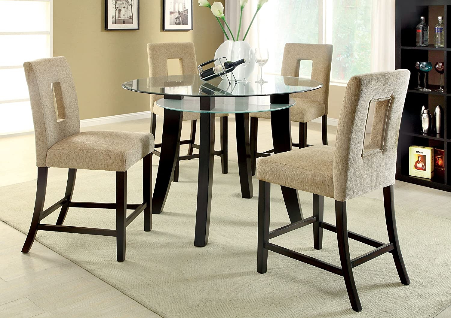 armish kitchen counter height round table and chair