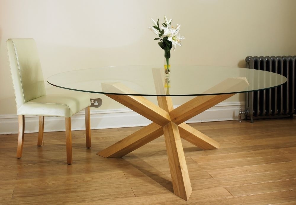 Glass top dining table round