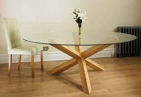 glass round dining table for 6 - foter