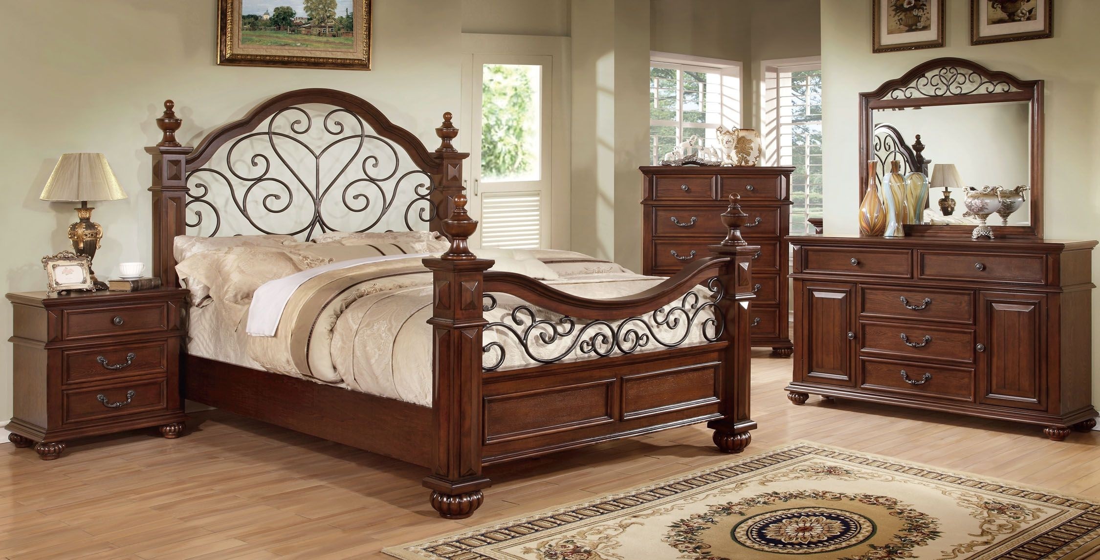 bedroom furniture with wrought iron