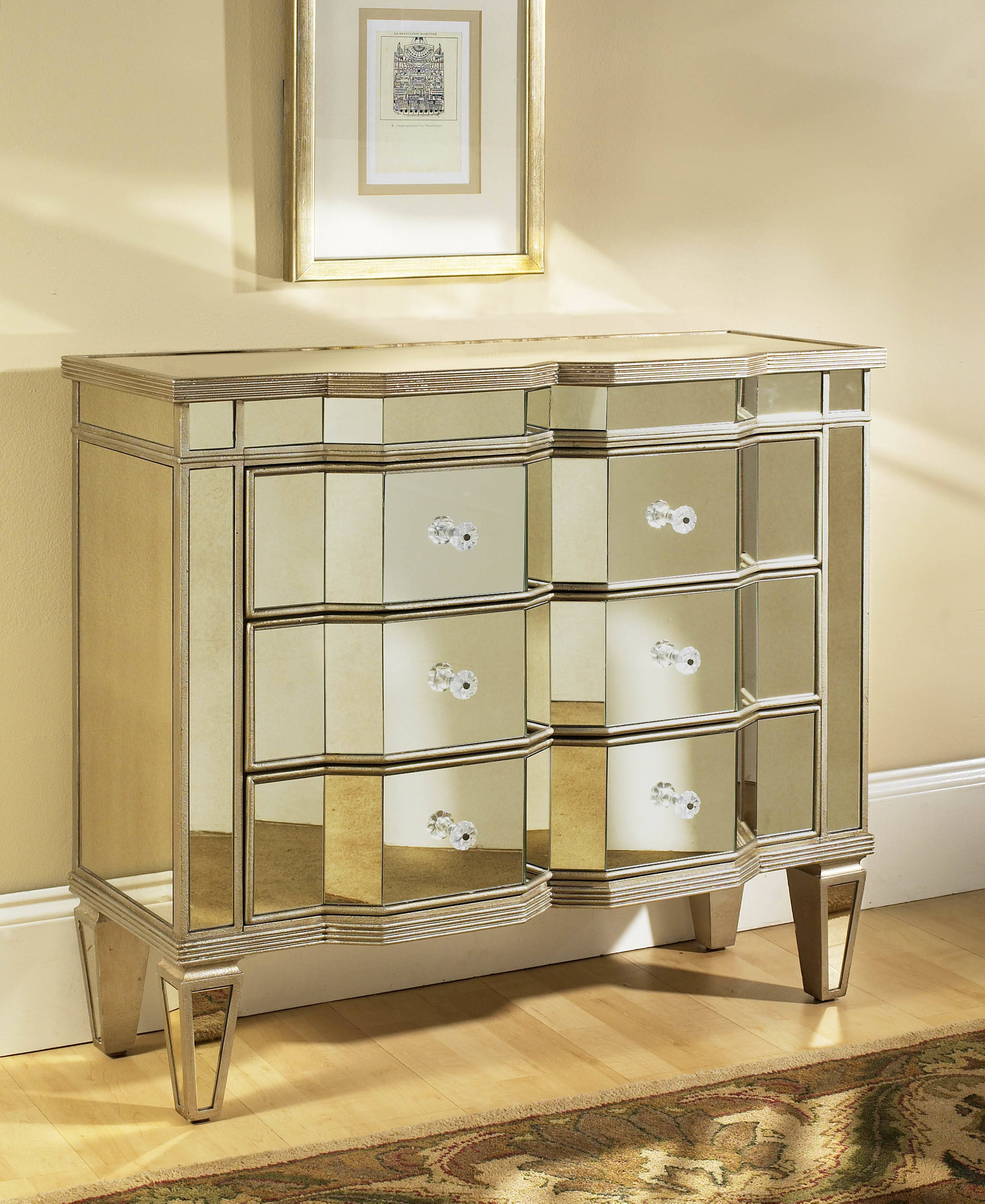 Marquis Mirrored 3 Drawer Accent Chest