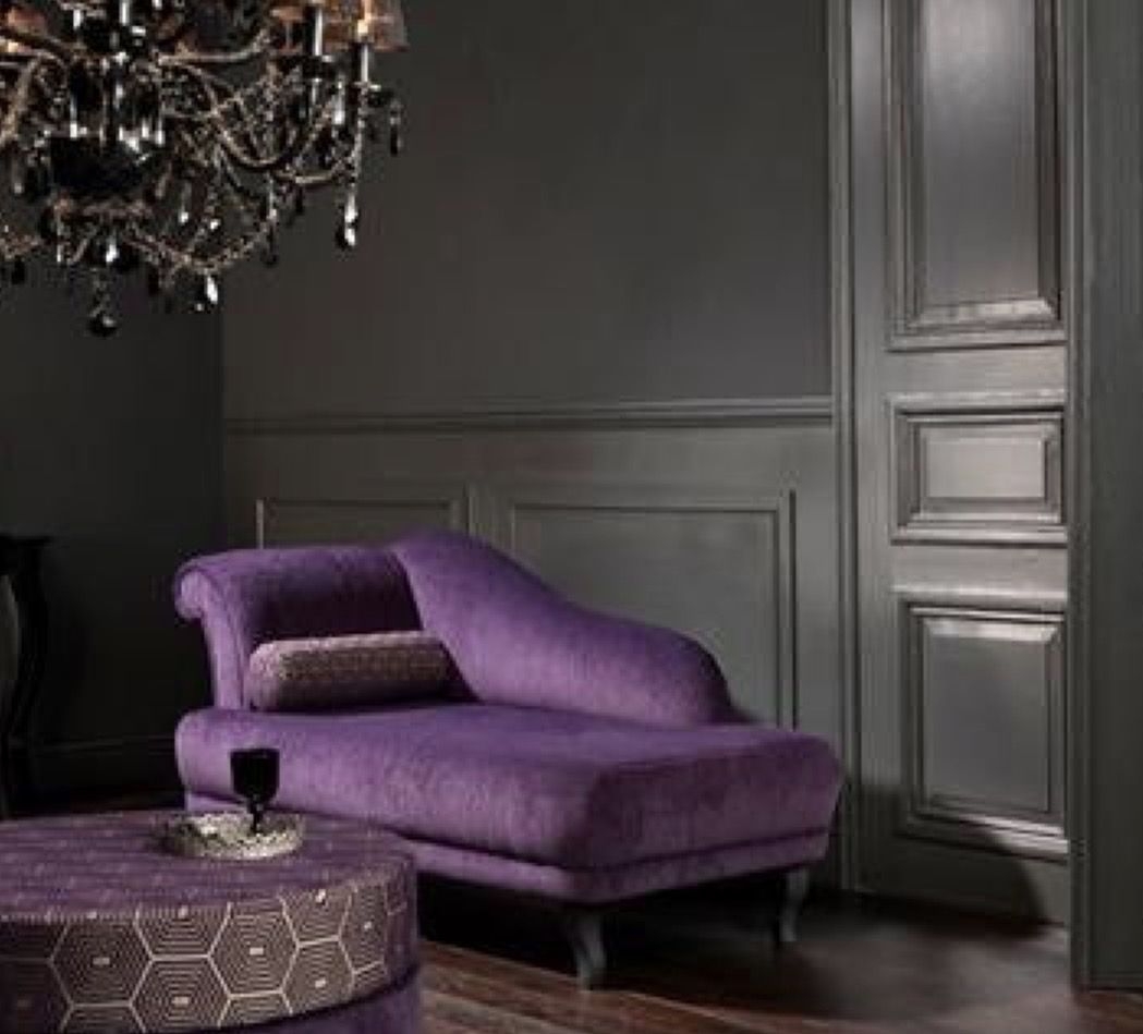 Purple velvet chaise
