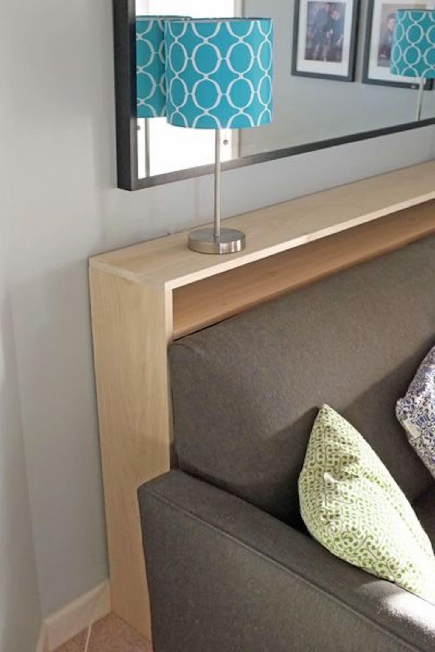 Console table between sofa deals and wall