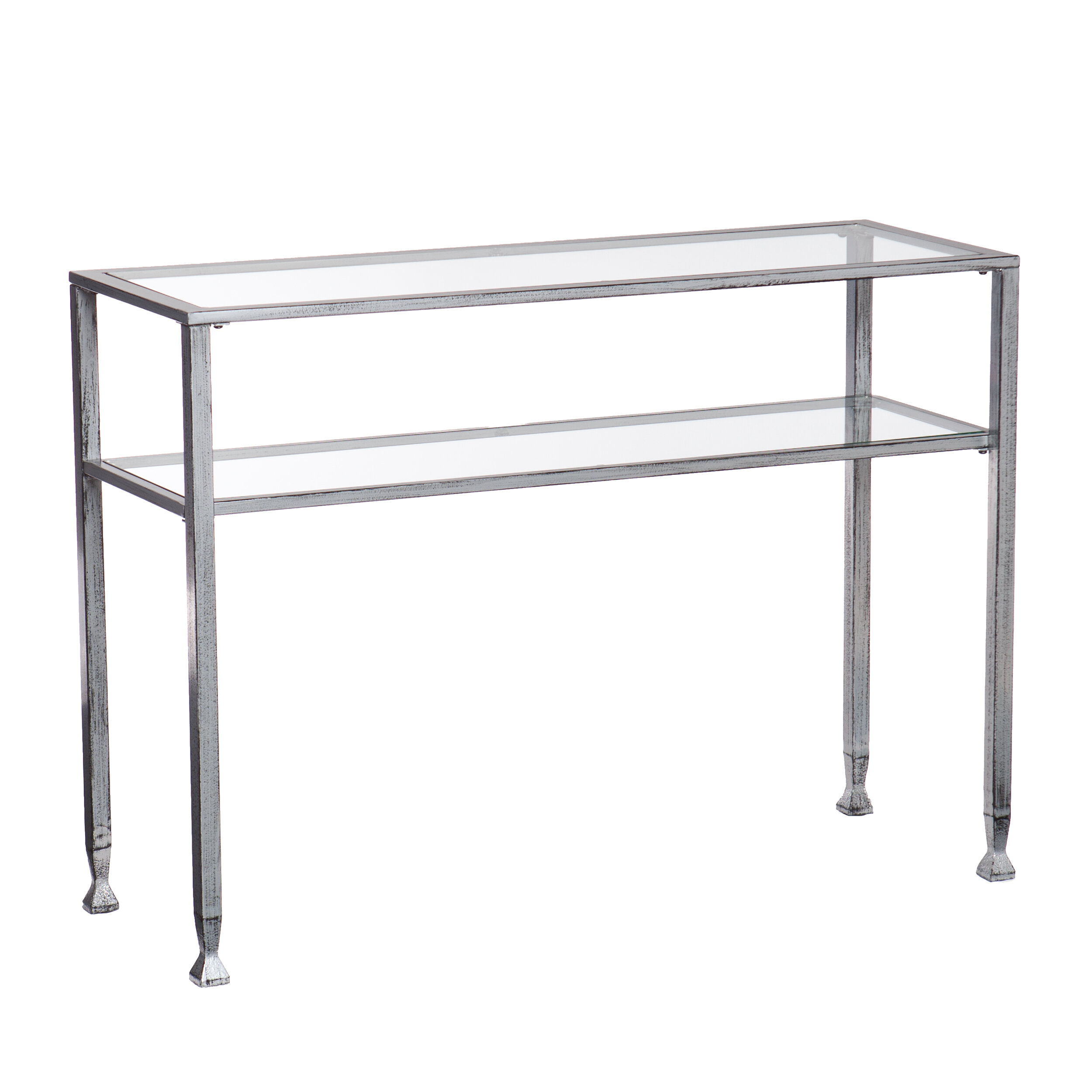 Upton Home Silver Metal And Glass Console Table