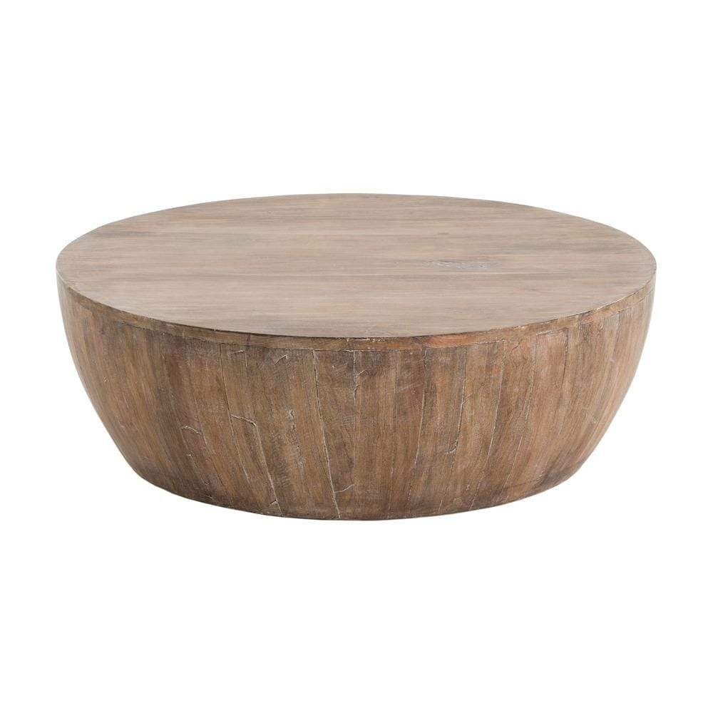 Wood round coffee table 3