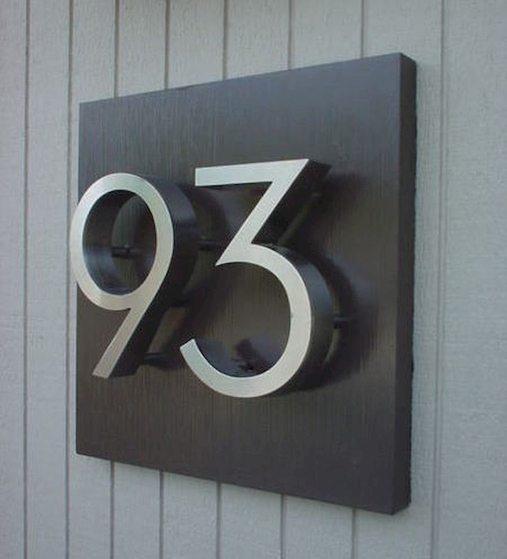 Wooden address signs