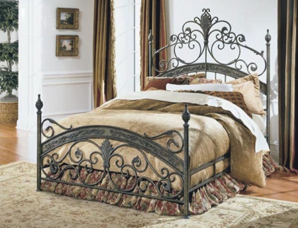 Wrought iron bed frame queen