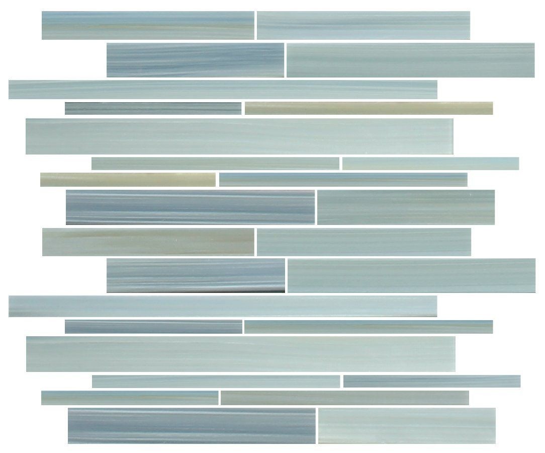 10 Sq Ft - Reflections Hand Painted Linear Glass Mosaic Tiles