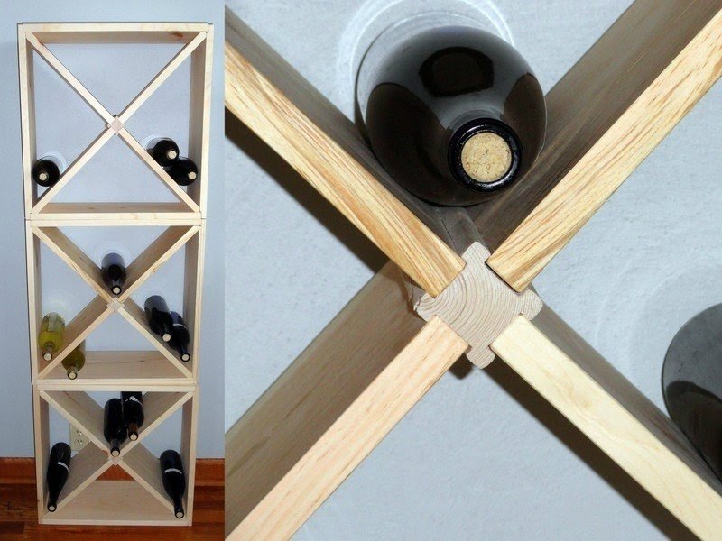 12 bottle wine rack cube counter top