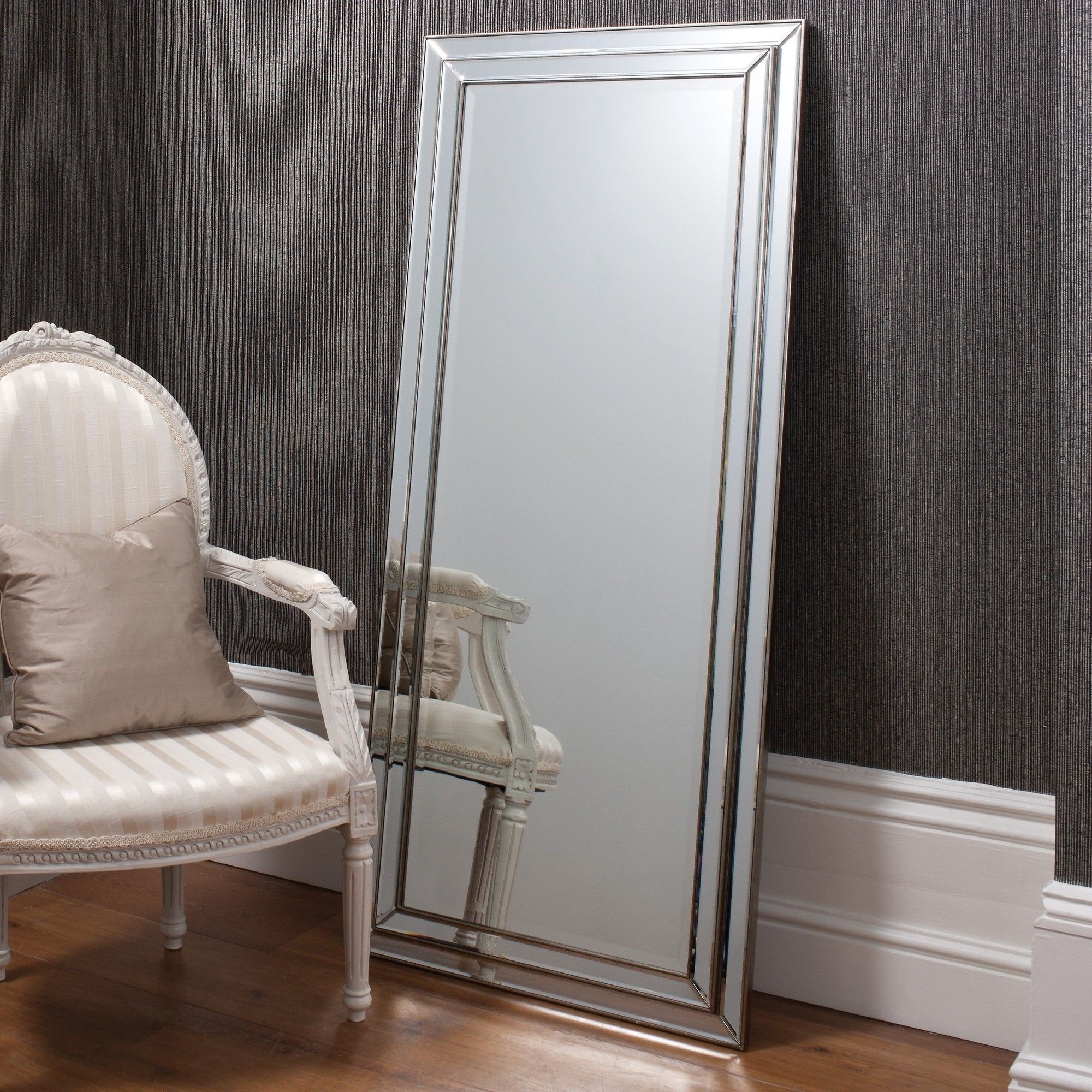 Chambery Leaner Pewter Mirror