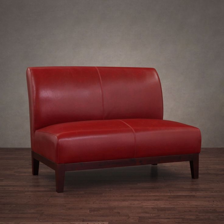 Cole burnt red leather loveseat