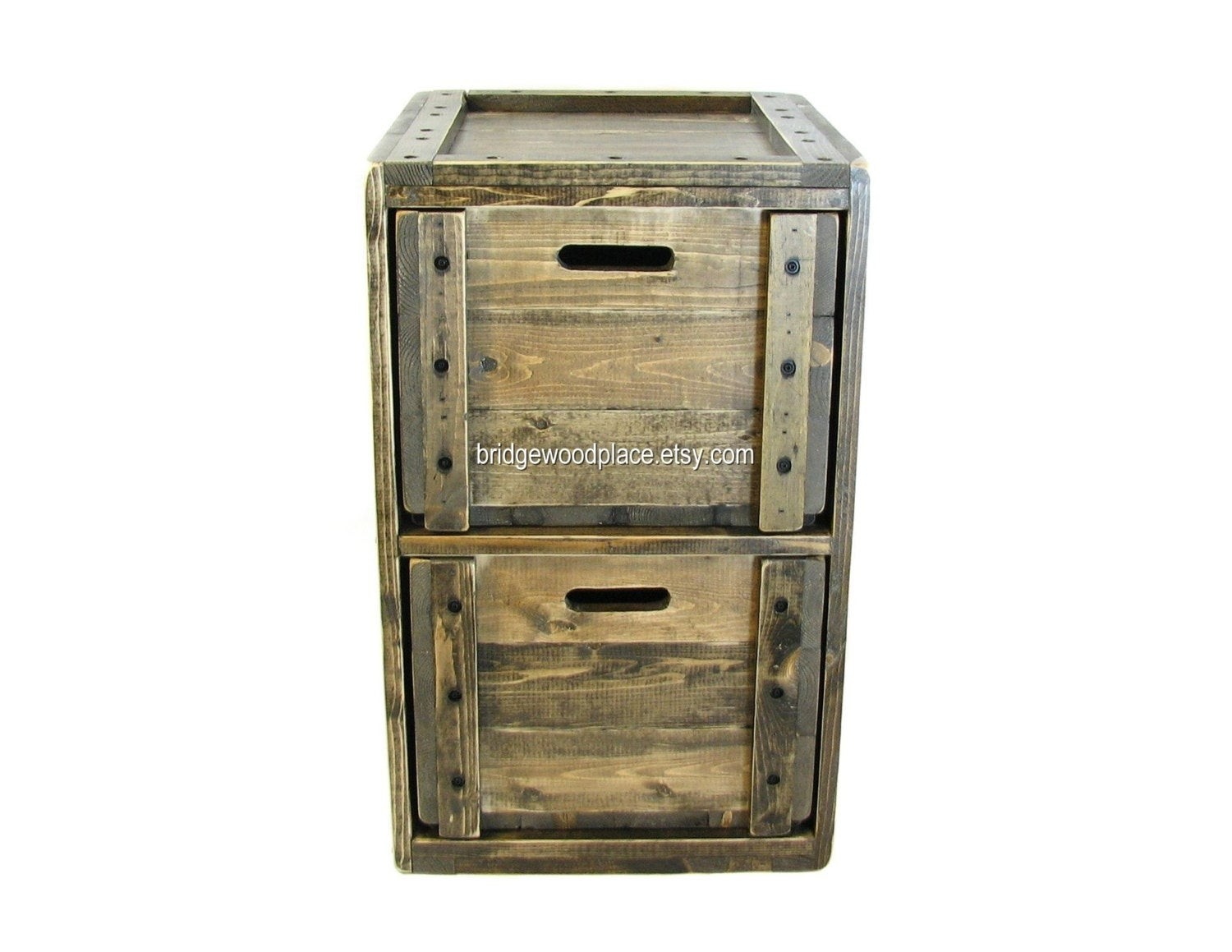 File cabinet rustic printer stand solid