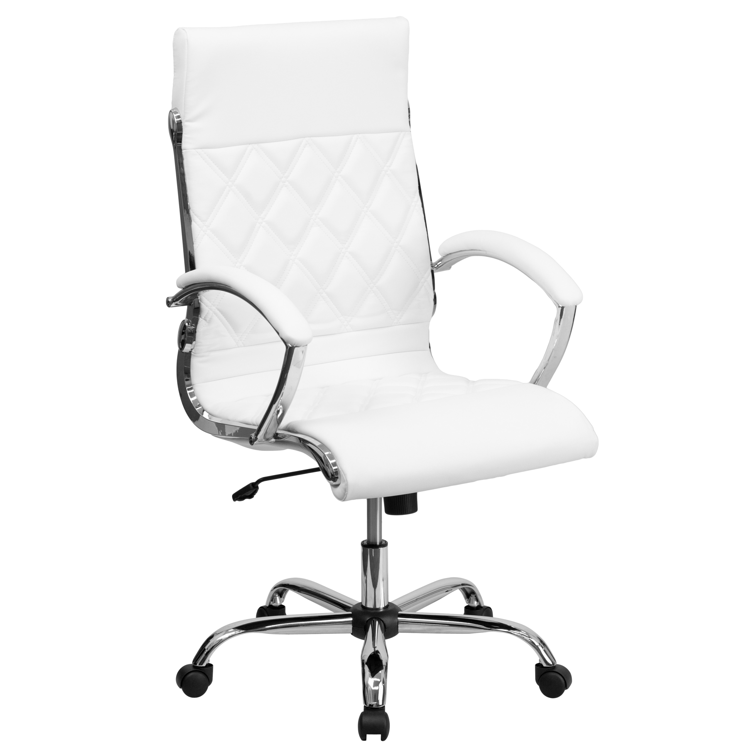 Flash Furniture High Back Designer White Leather Executive Office Chair with Chrome Base [GO-1297H-HIGH-WHITE-GG]