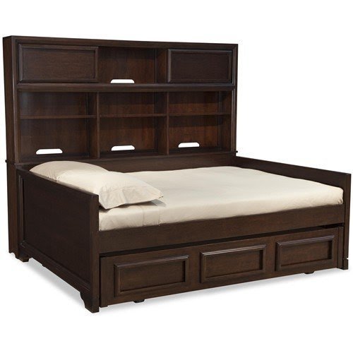 Full size bed with drawers and headboard