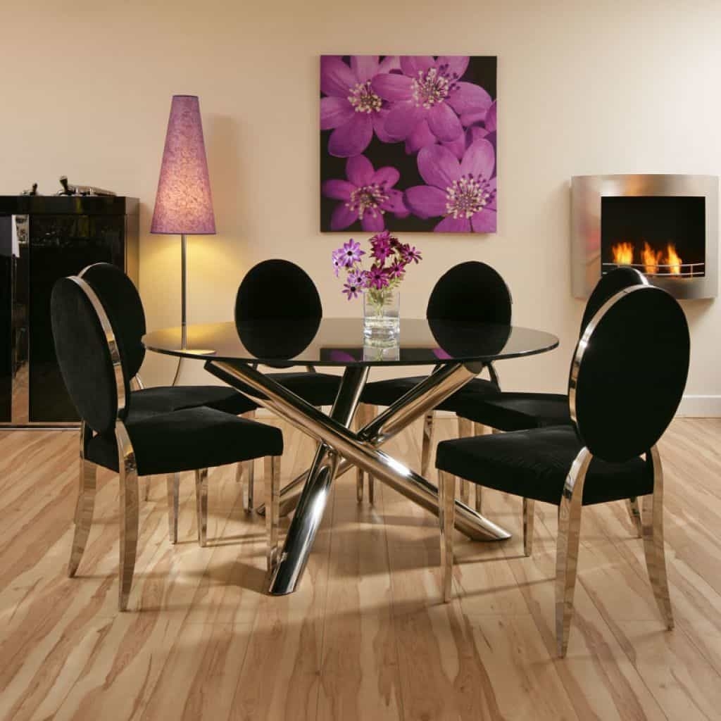 Glass round dining table for 6 2