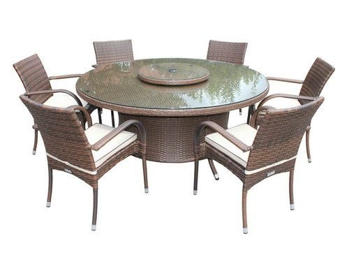 Glass round dining table for 6 3