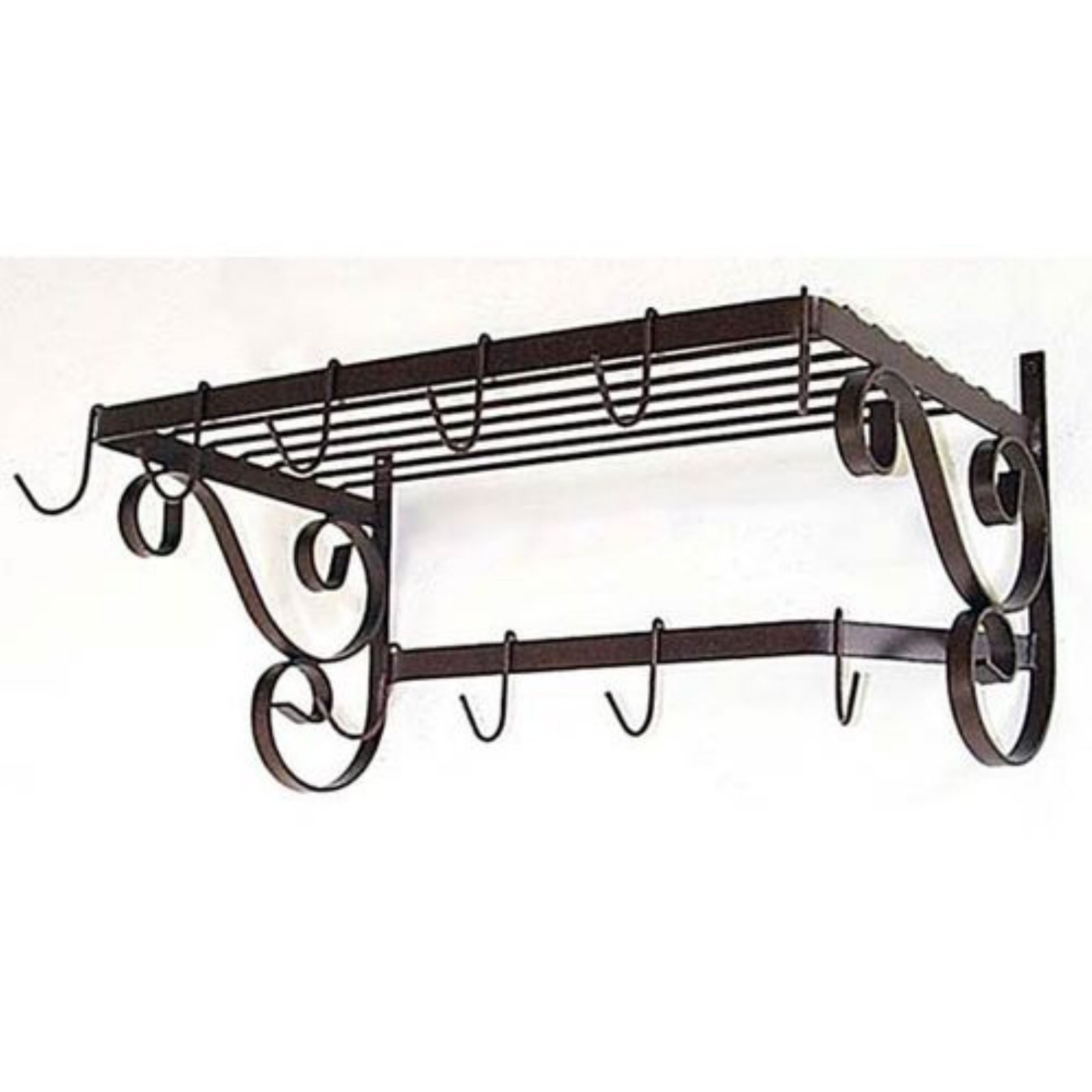 INDIAN DECOR. 44472 Coat Rack, Vintage Jacket Storage, Black Wall Mounted  Hooks with Shelf, Metal Shelving, Hook Rack for Hallway, Entryway, Bedroom