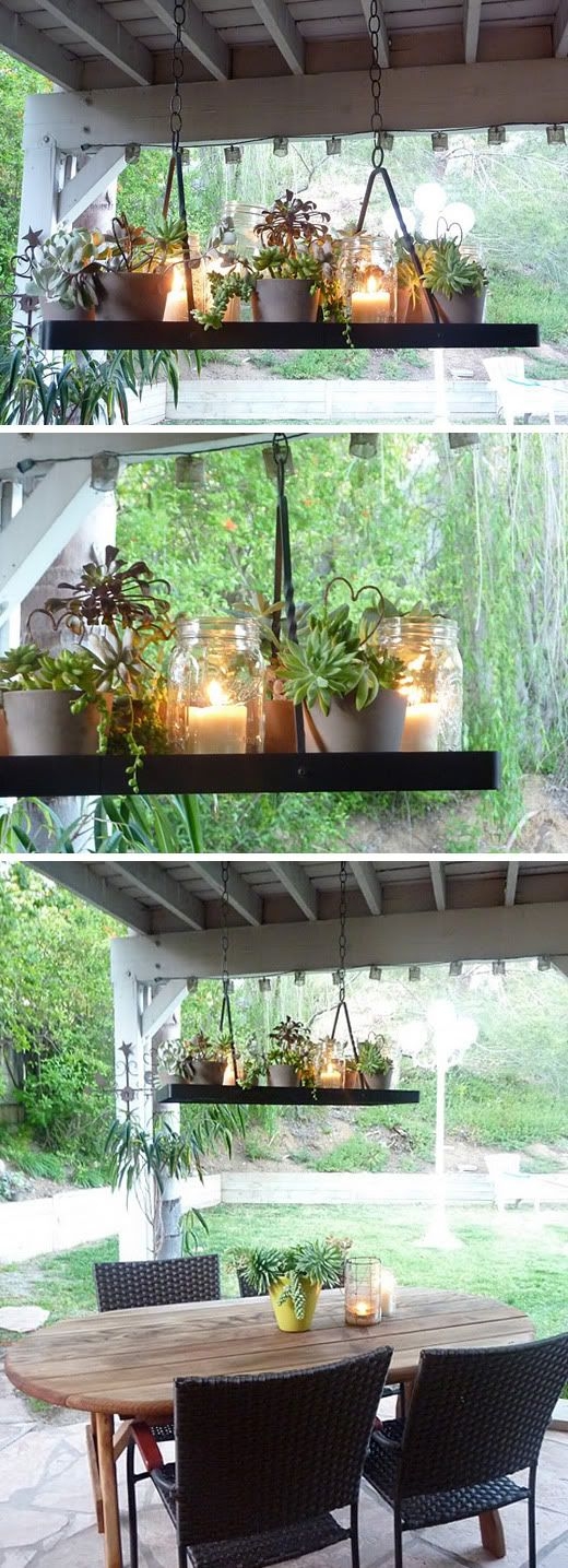 Homemade outdoor chandelier