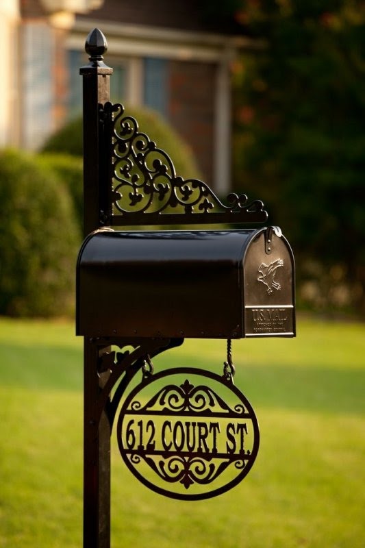 Iron mailbox post