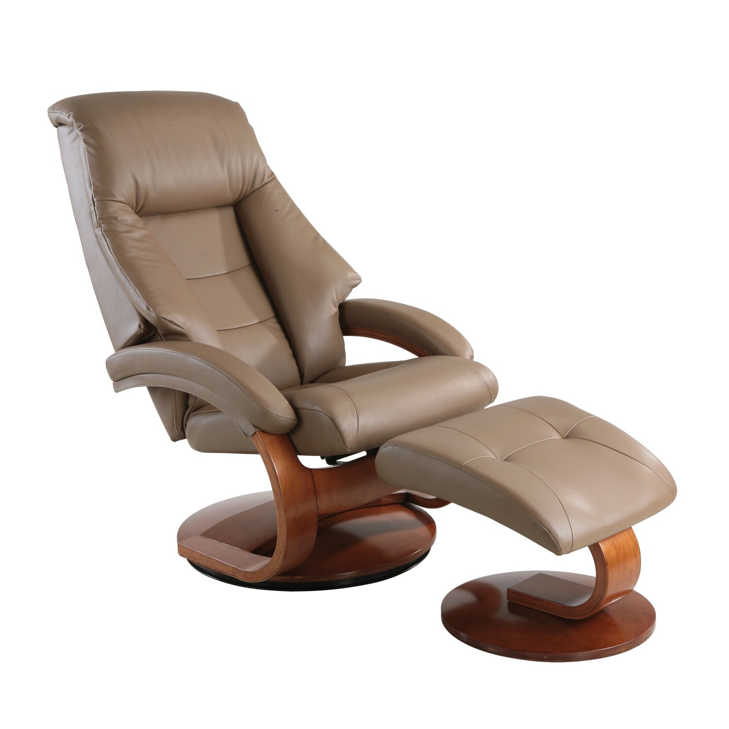 Mac motion 58 oslo series leather ergonomic recliner and ottoman