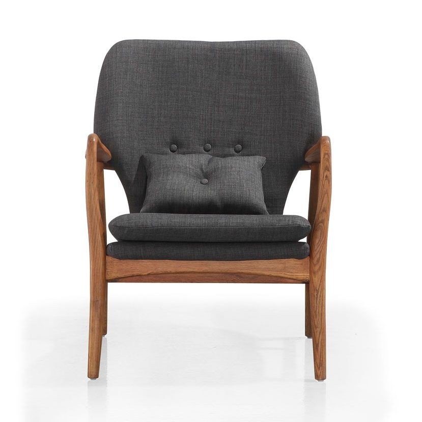 Madison charcoal linen lounge chair