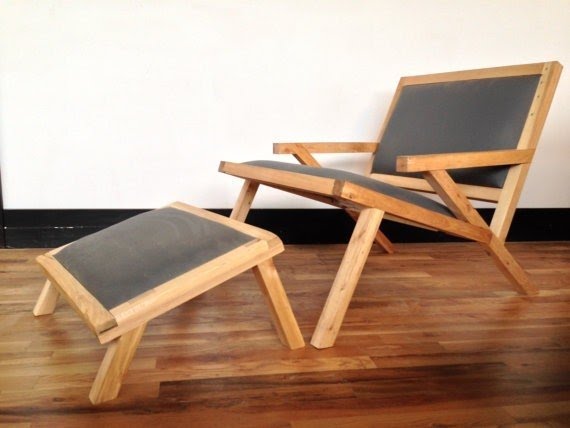 Modern lounge chair and ottoman danish