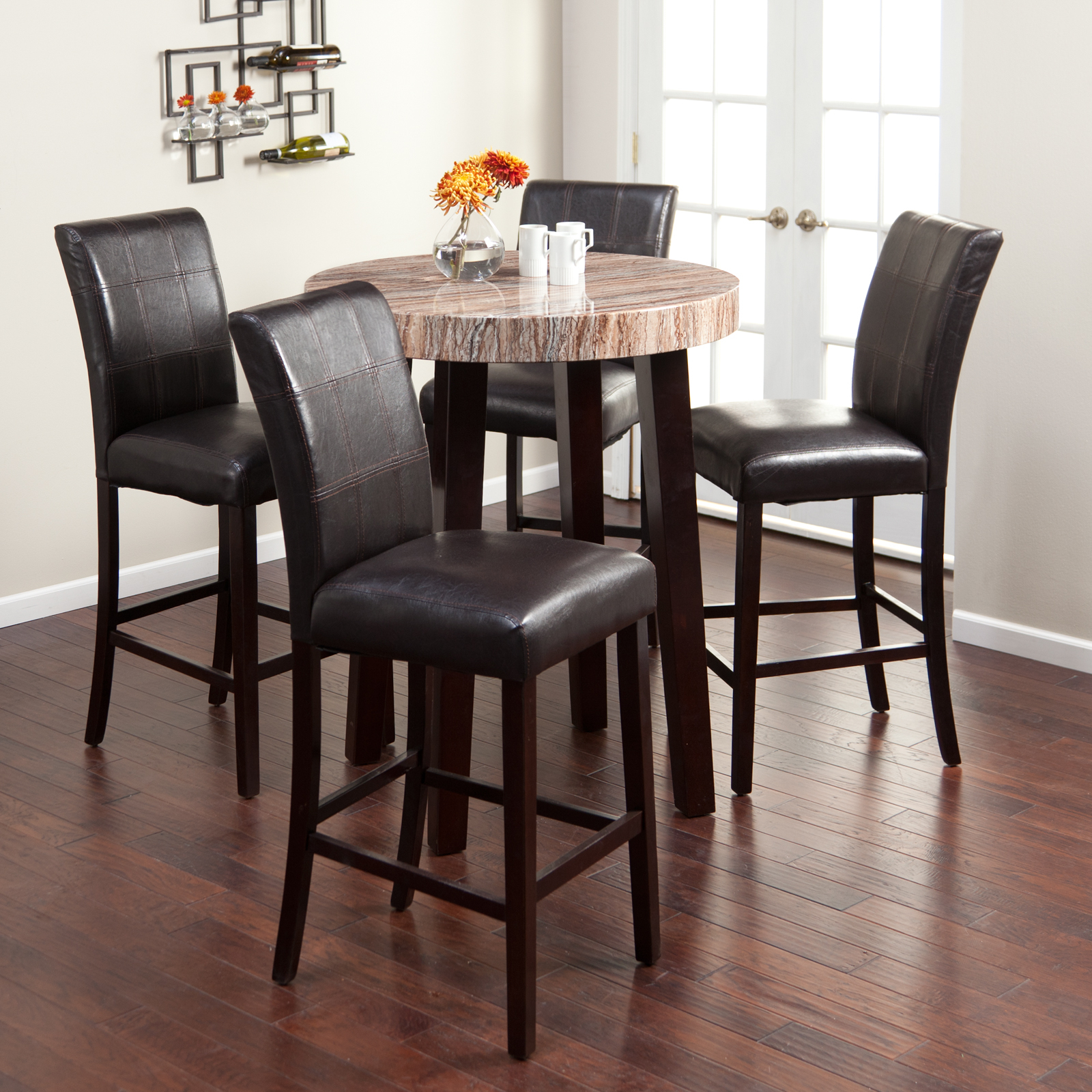 High round kitchen table and online chairs