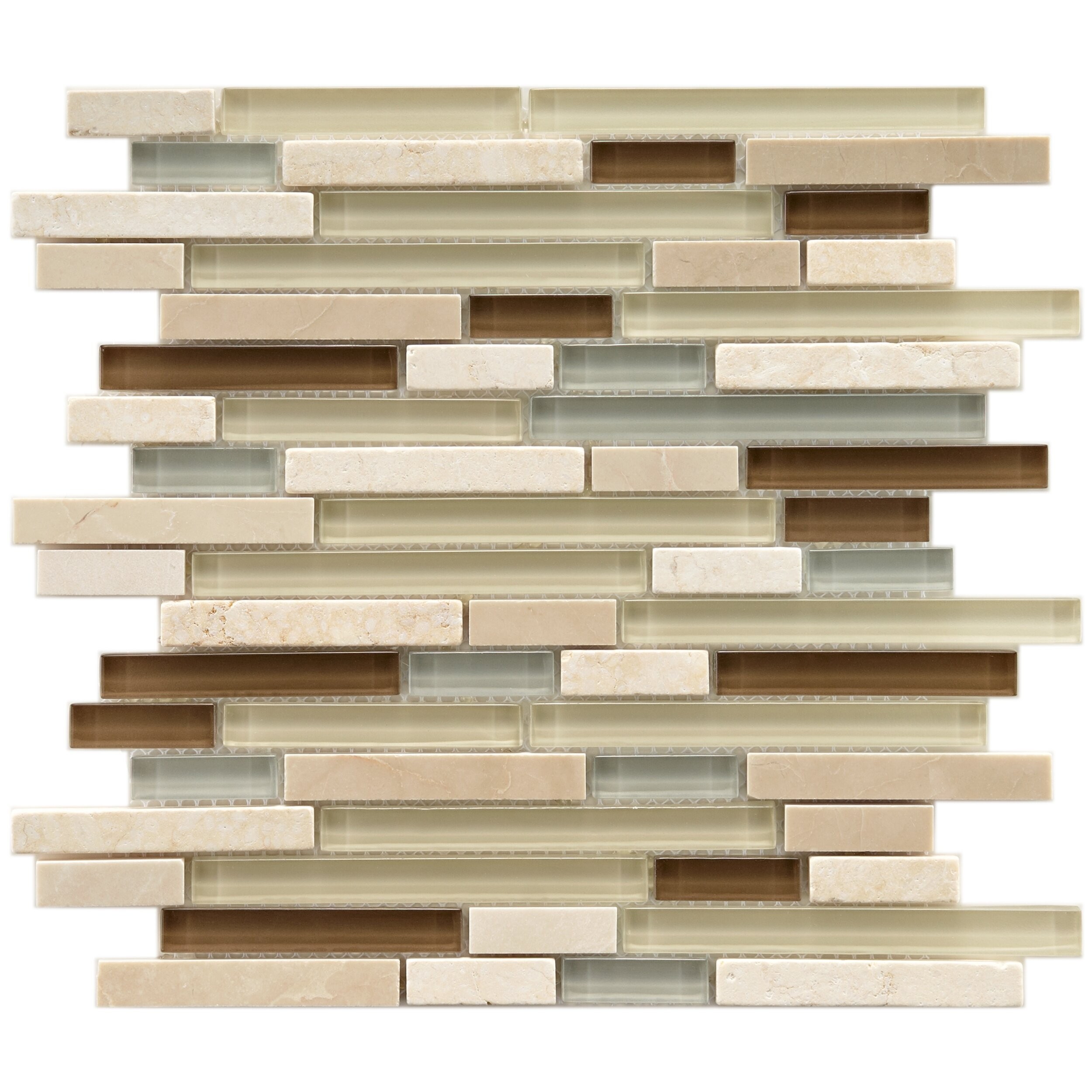 Somertile 11.75x11.75 In Reflections Piano York Glass Stone Mosaic Tile Pack Of 5