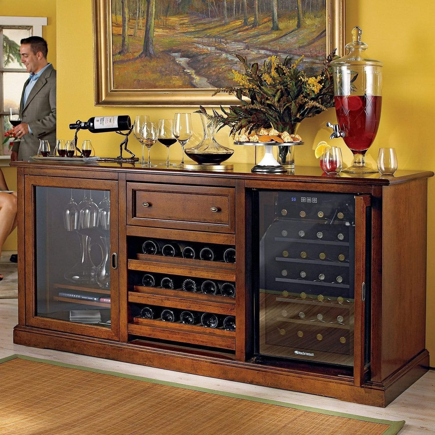 Wine bar furniture with refrigerator
