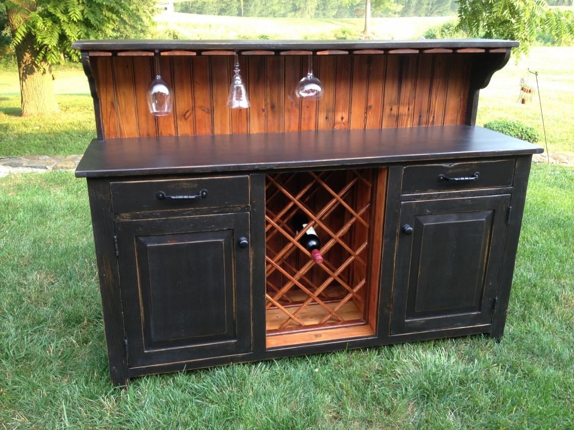 Rough Cut Buffet Table With Wine Rack — EZ Mountain