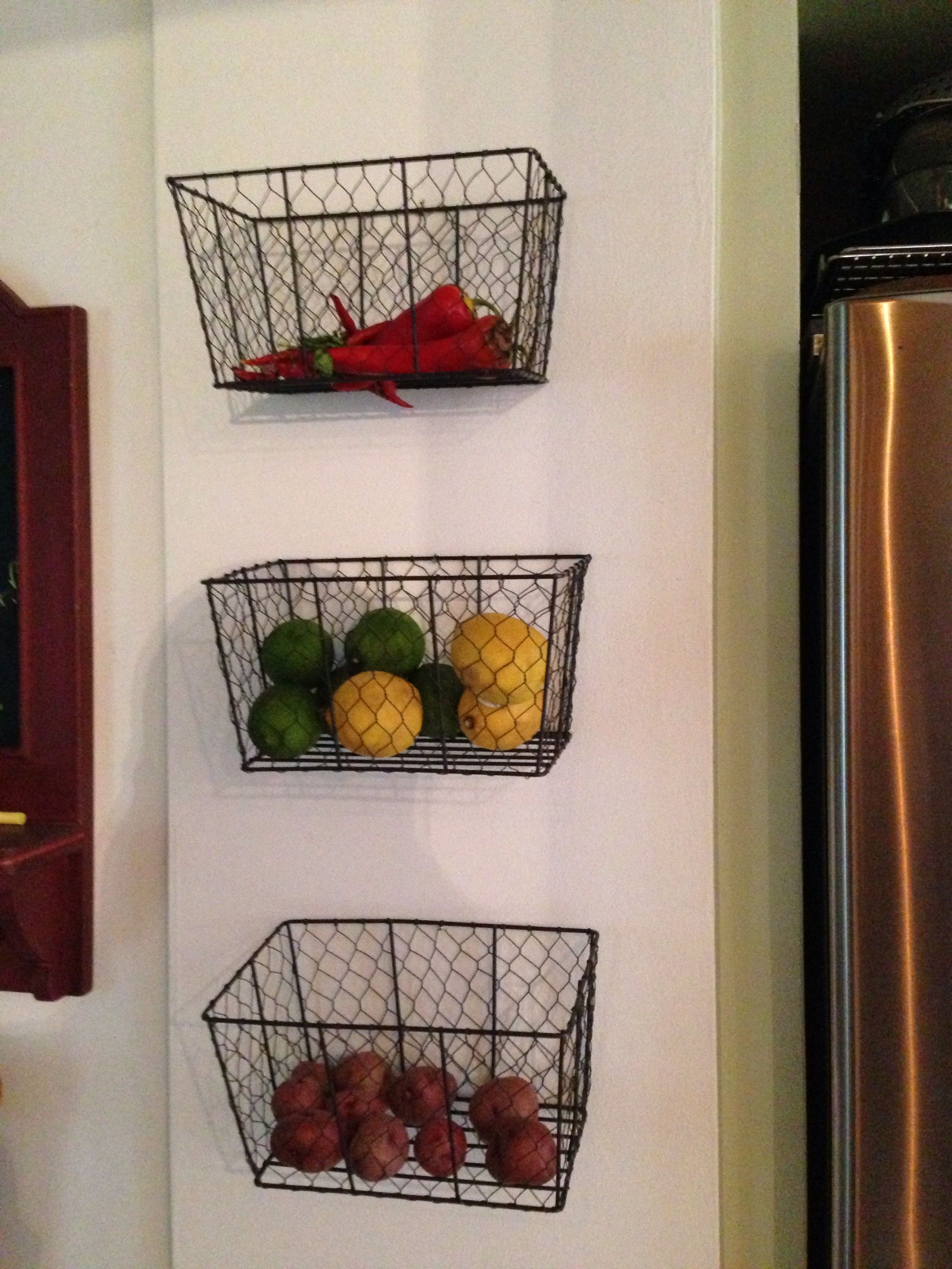 Wire basket for wall