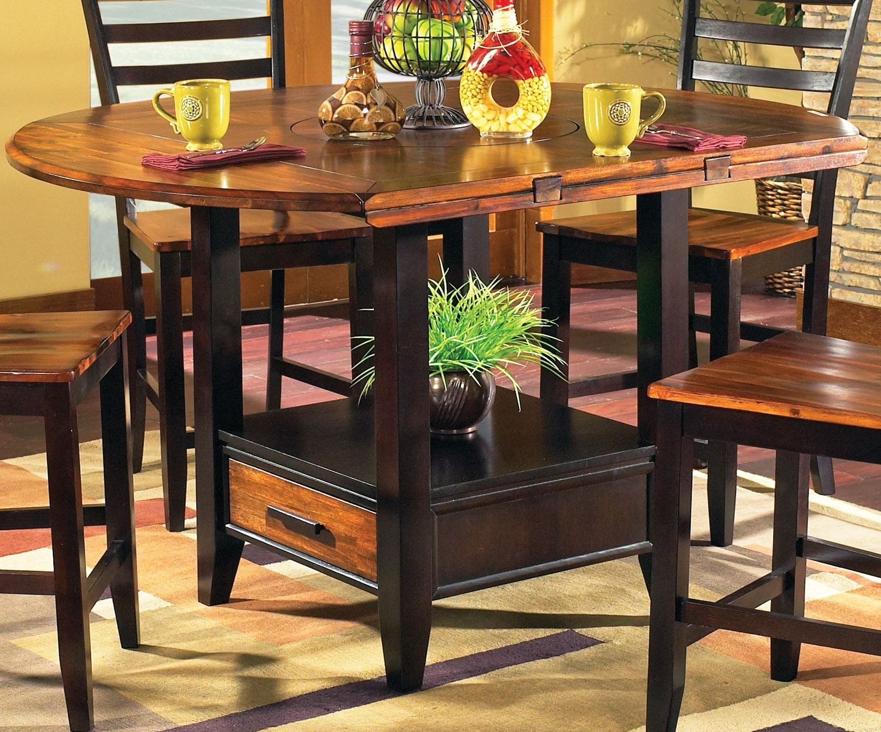 Bar height round dining table