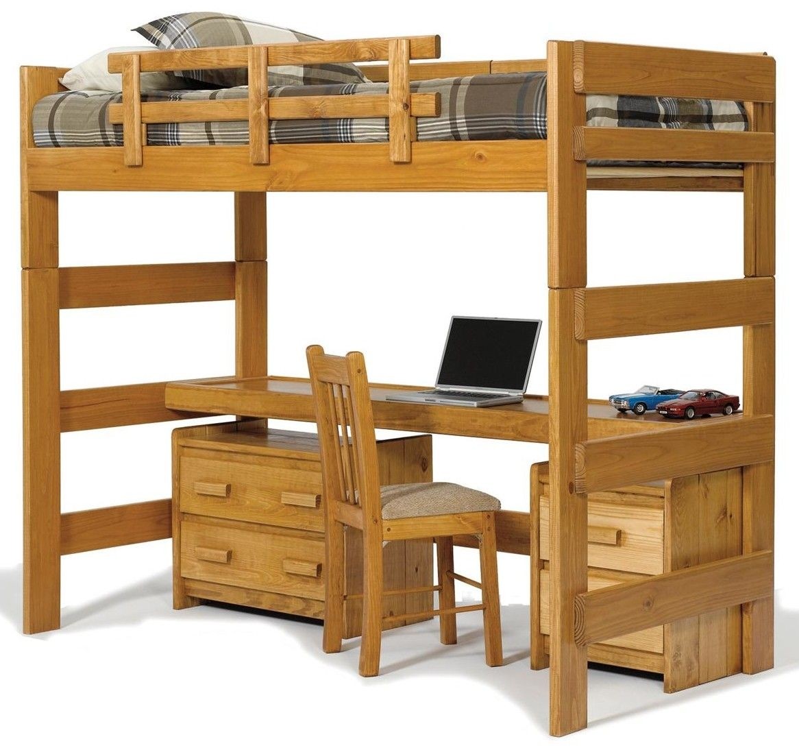 Chelsea Home Loft Bed With Desk Top
