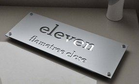 laser cut sign signs custom number name metal street plaque steel stainless numbers uv plaques plate signage resistant letter cutting