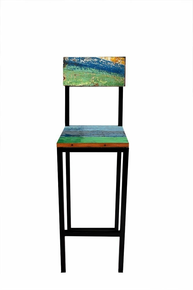 Fin and Tonic Reclaimed Wood 30” Bar Chair