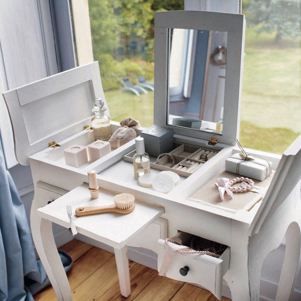 fold up mirror dressing table