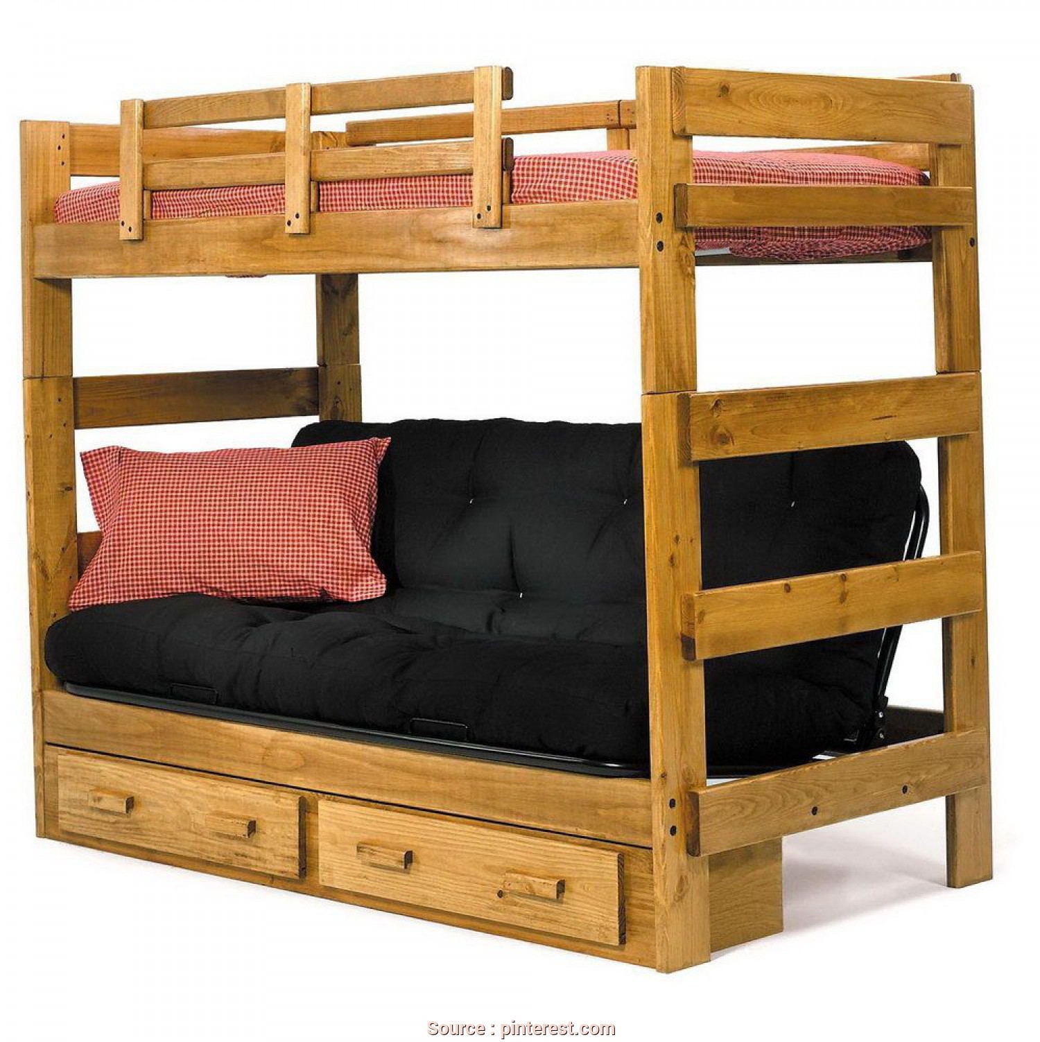 triple sleeper bunk bed with storage drawers