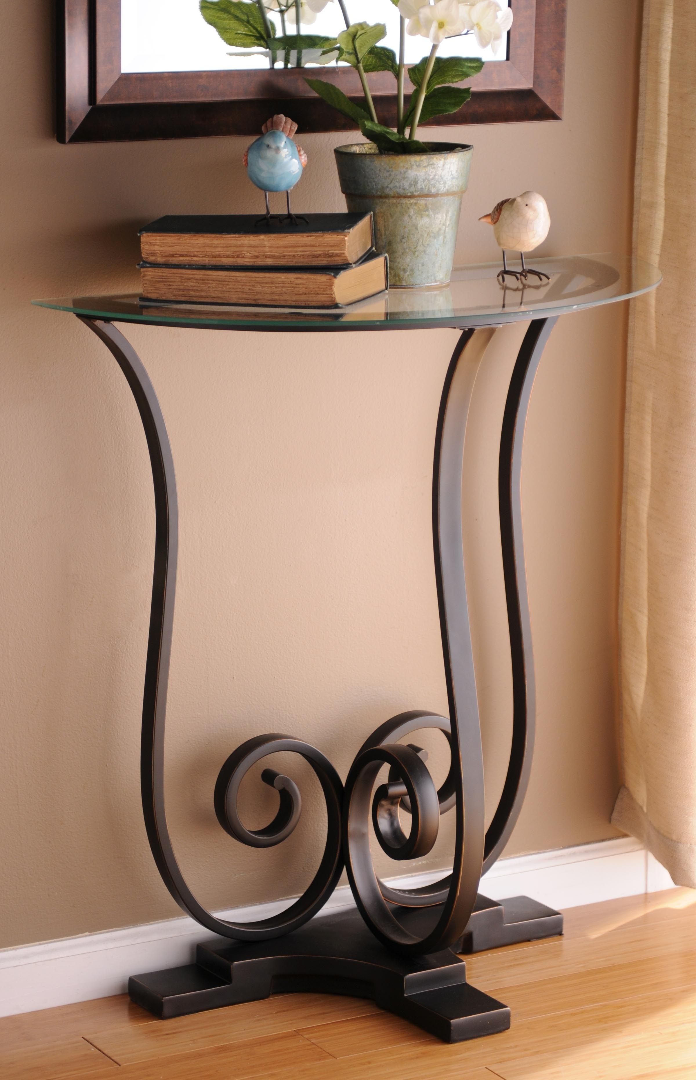 Round Glass Top Entryway Table at Kathleen Major blog