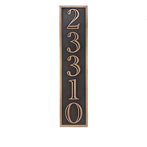 Hesperis Vertical Address Plaque 5# 5x25 - Raised Bronze Patina Coated