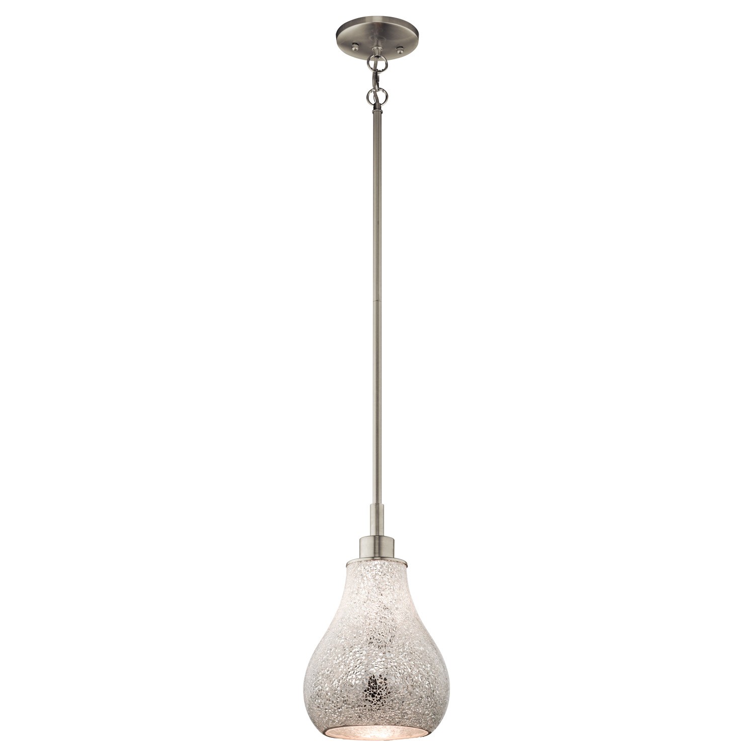 Kichler Lighting 65407 Crystal Ball 1LT Mini-Pendant, Brushed Nickel Finish with Clear Art Glass Shade