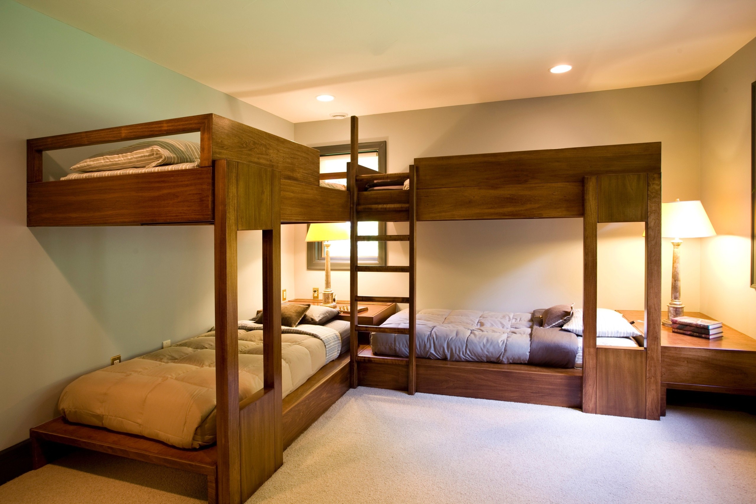 L shaped bunk bed for kid's room or teenager's room. 